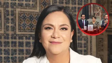 Ariadna Montiel a acompaña a la gobernadora Delfina Gómez en su Tercer Informe