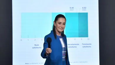 La presidenta Claudia Sheinbaum durante una conferencia donde habló sobre felicidad, bienestar y calidad de vida en México.