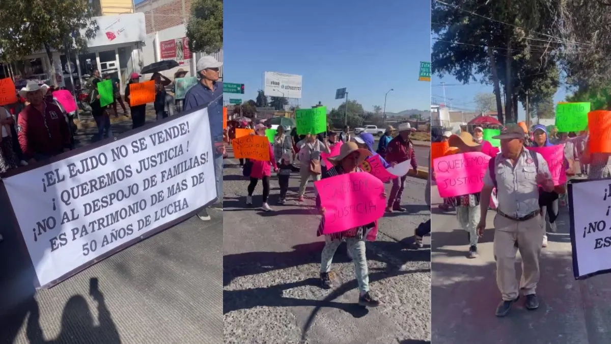 Habitantes de Zinacantepec se manifiestan; denuncian despojo de tierras
