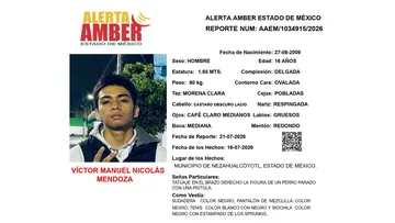 Alerta Amber: Se busca a Víctor Manuel Nicolás Mendoza, desaparecido en Nezahualcóyotl