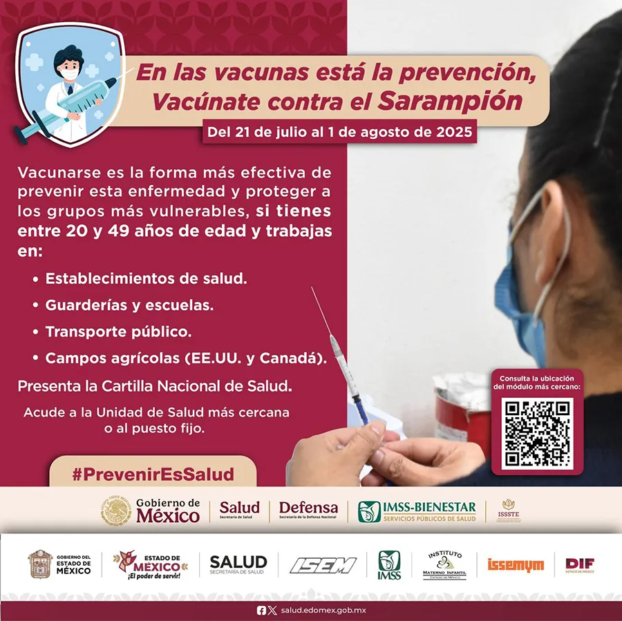 Últimos días de campaña contra sarampión en Edomex, estas son las sedes