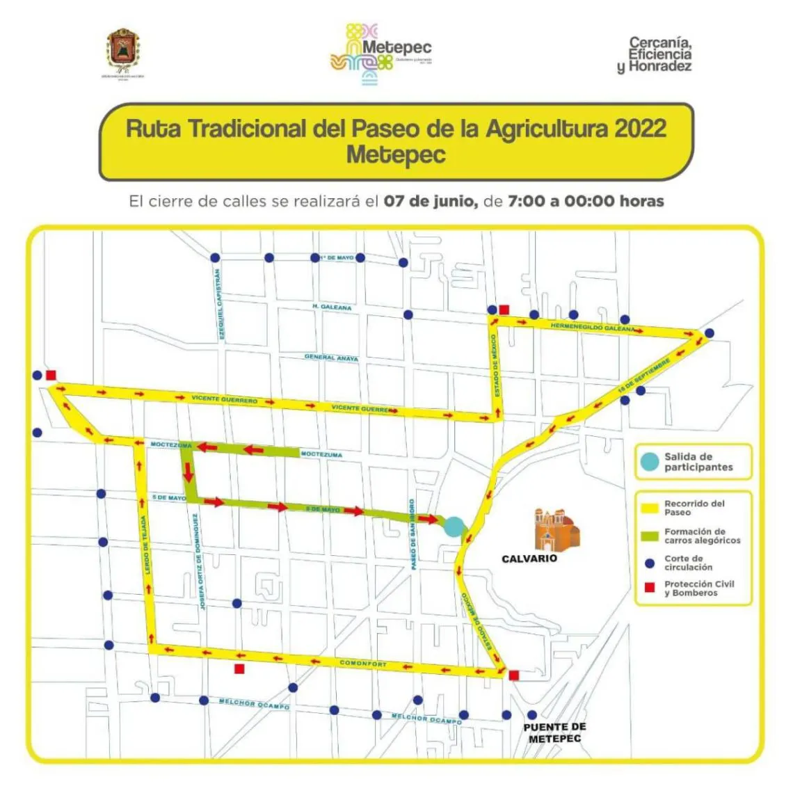 Realizan paseo de la agricultura en Metepec