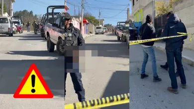 Elementos de seguridad acordonan área en la colonia El Mirador por restos humanos abandonados.