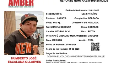 Alerta Amber: Se busca a Humberto José Escalona Ollarves, desapareció en Tenango del Valle