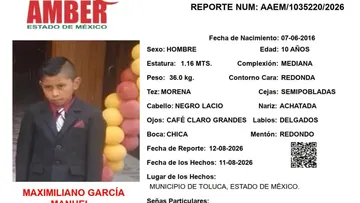 Alerta Amber: Se busca a Maximiliano García Manuel, desapareció en Toluca