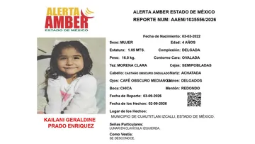 Alerta Amber: Se busca a Kailani Geraldine Prado Enríquez, desaparecida en Cuautitlán Izcalli