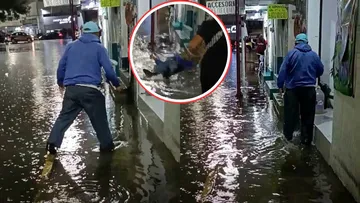 Adulto mayor cae en un hoyo tras inundación en Chalco, ¿y el mantenimiento de calles y tuberías?