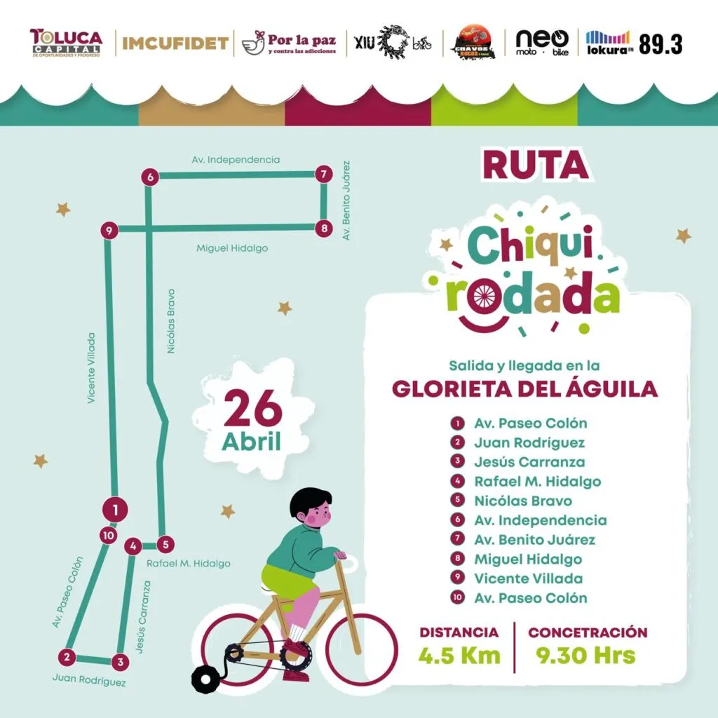 Toluca alista “Chiquirodada” para fomentar la convivencia familiar y el uso de la bicicleta