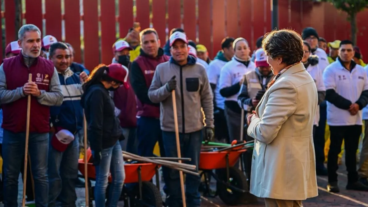 Delfina Gómez encabeza limpieza del centro histórico de Toluca
