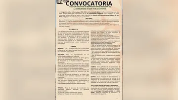Convocatoria para elegir representante indígena de San Pablo Autopan en Toluca