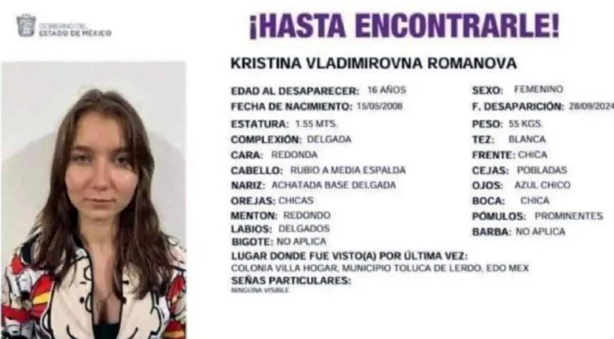 Localizan a joven rusa Kristina Vladimirovna