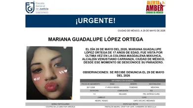 Mariana Guadalupe López Ortega desapareció el 28 de mayo en la colonia Magdalena Mixiuhca, CDMX.