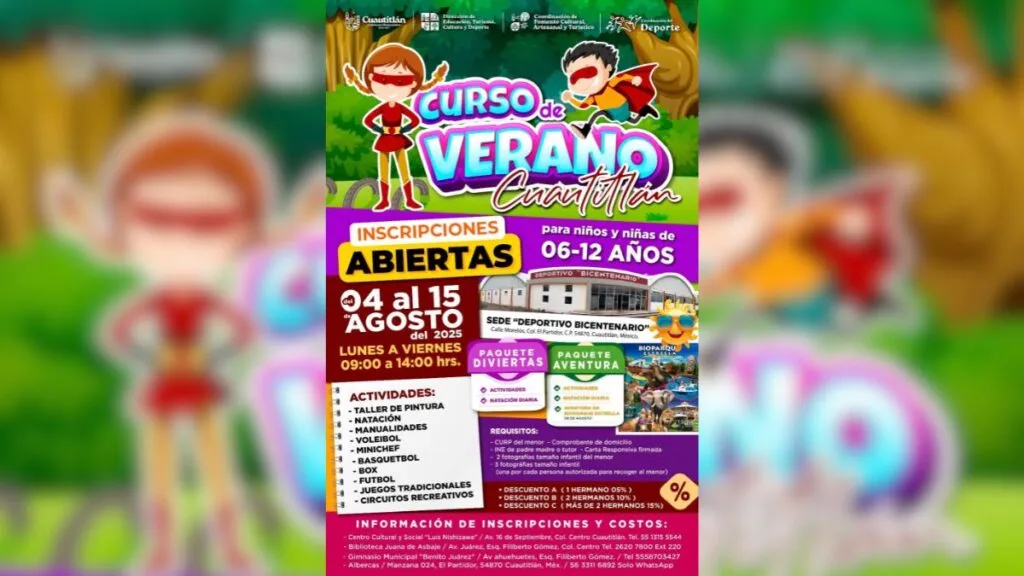 ¡Abiertas las inscripciones para el Curso de Verano en Cuautitlán 2025!