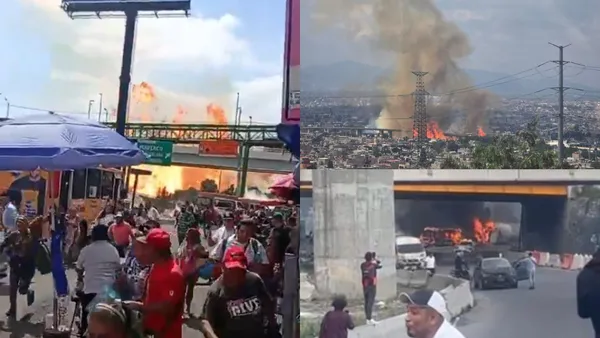 Explota pipa de gas sobre Calzada Ignacio Zaragoza.