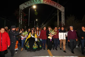Inaugura Delfina Gómez vialidad en Texcoco