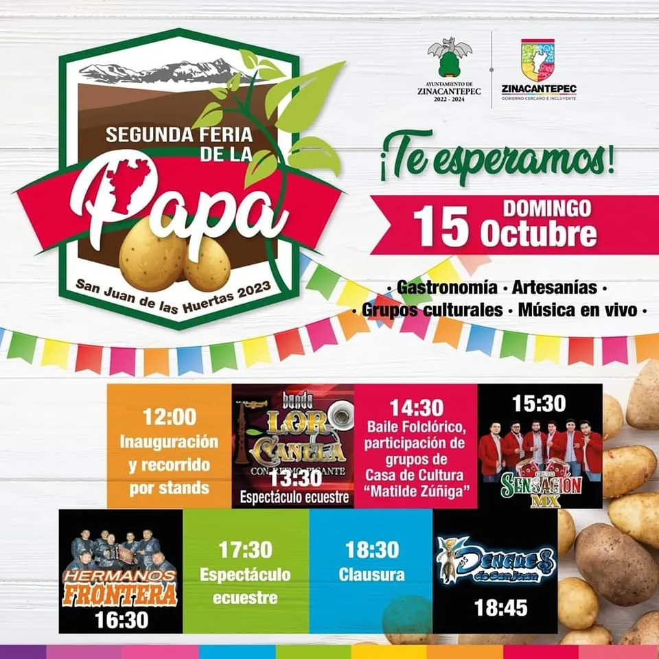Zinacantepec tendrá la Feria de la Papa 2023