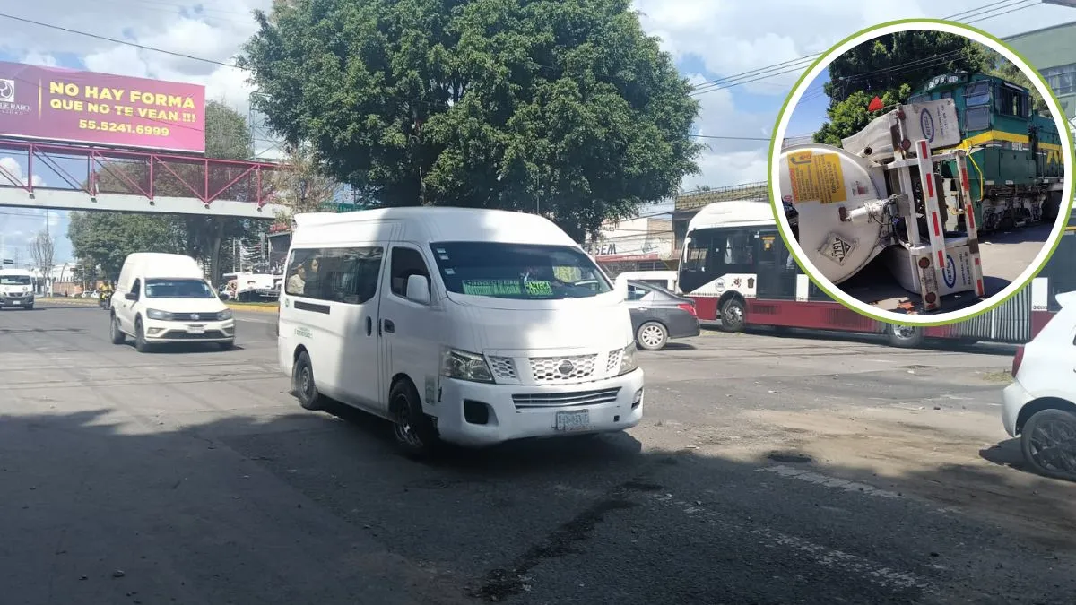 Ecatepec: Reabren paso tras retirar pipa impactada por tren en Vía Morelos