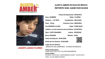 Alerta Amber: Se busca a Joseph Jasso Flores,  desaparecido en  Zumpango