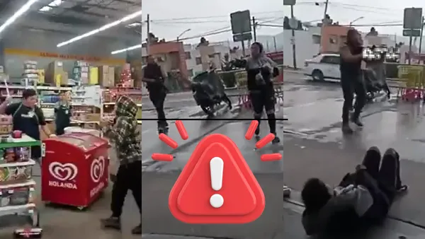 Policías disparan contra dos presuntas asaltantes en Aurrera de Tarímbaro; el momento quedó grabado en un video viral.