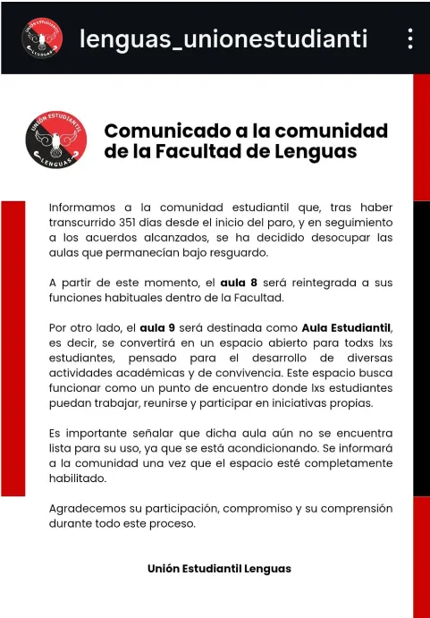 Fin al paro en la Facultad de Lenguas: La UAEMéx recupera la normalidad tras 351 días de protesta