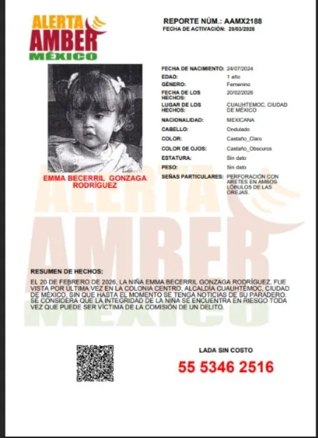 Alerta Amber: Se busca a Emma Becerril Gonzaga Rodríguez, hija de la influencer Marianne Gonzaga; esto se sabe