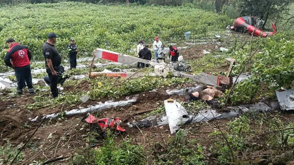 Helicóptero se desploma en límites con Juchitepec y Tepetlixpa