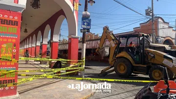 Teotihuacán: Cierran calle del primer cuadro por obras (Video)