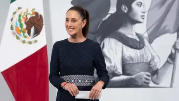 La presidenta Claudia Sheinbaum durante su conferencia matutina en Palacio Nacional, en la Ciudad de México, el 18 de julio de 2025. Foto Presidencia
