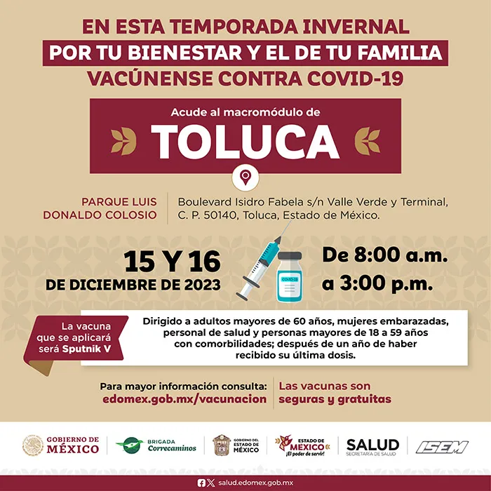 Vacuna Covid Edomex: Módulo en Toluca