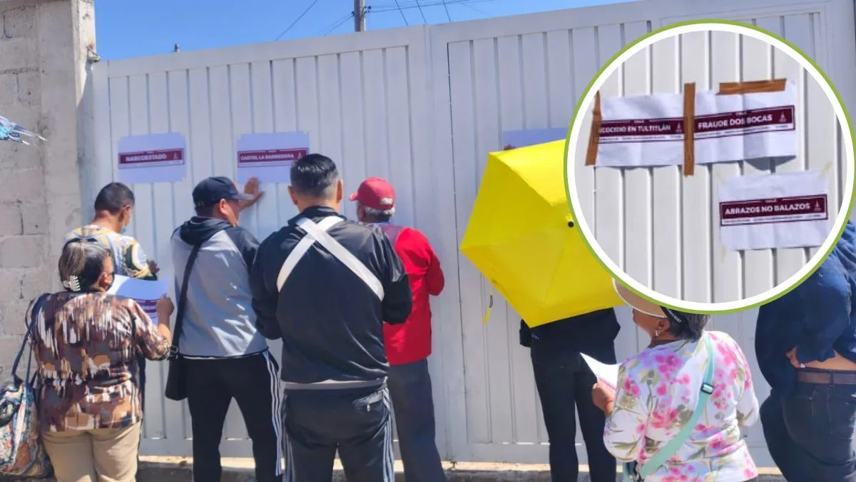 Vecinos de Tultitlán colocan placas con nombres críticos en calles de Fimesa como protesta