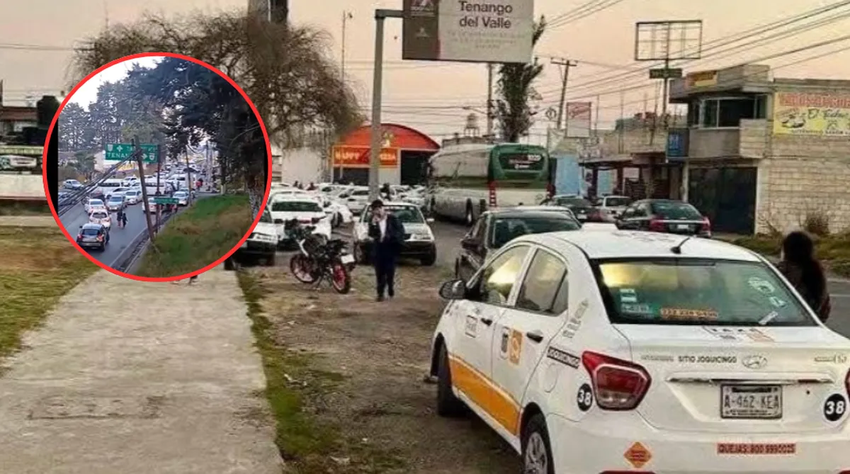 Caos en la Tenango–La Marquesa: Bloqueo de 8 horas por baches y falta de mantenimiento
