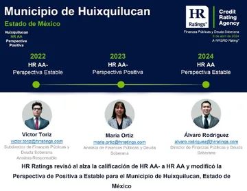 HT Ratings eleva calificación de Huixquilucan