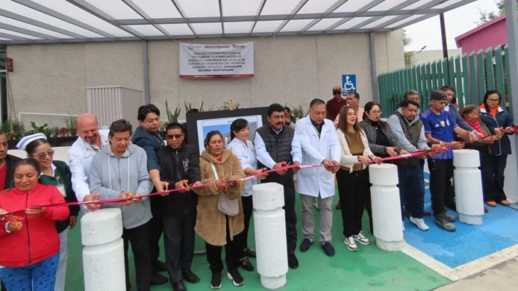 Instalan techumbre para sala de espera en el Hospital General Guadalupe Victoria de Texcoco