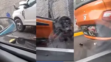 [VIDEO] Volcadura provoca caos vial en avenida Las Torres en Toluca