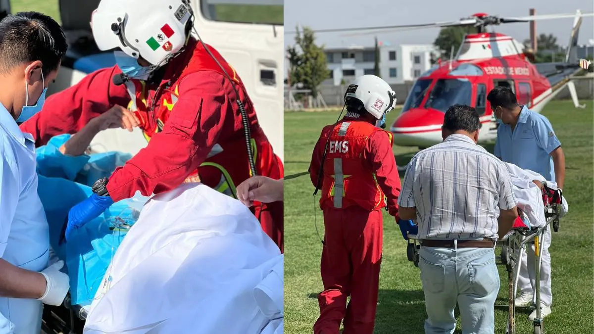 Edomex: Grupo de Rescate Aéreo “Relámpagos” traslada a una mujer mordida por una víbora
