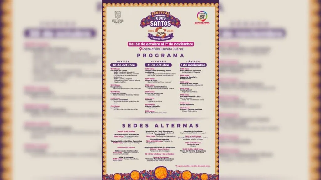 En San Mateo Atenco ya viene el tradicional festival de Día de Muertos “Todos Santos”