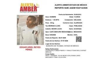 Alerta Amber: Se busca a Edgar Uriel Reyes Pérez, desaparecido en Tecámac
