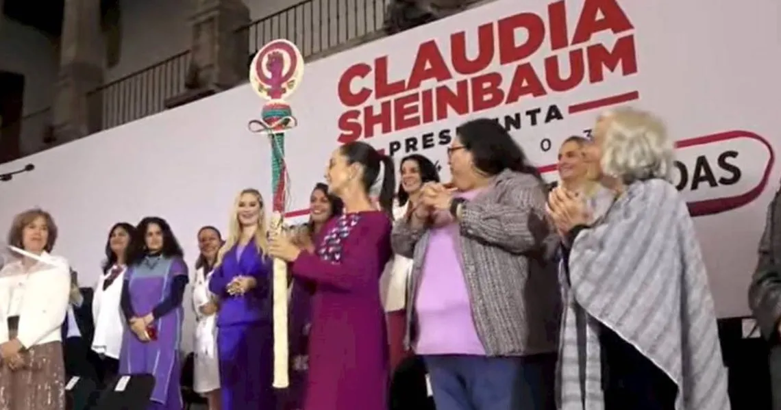 “Hoy es tiempo de reivindicar”, Sheinbaum al recibir el Bastón de las Mujeres