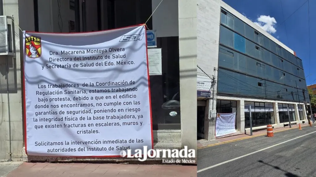 Trabajadores de la Coordinación de Regulación Sanitaria Toluca piden ser reubicados