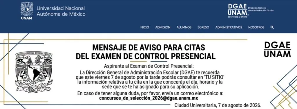 UNAM: “Tu Sitio” revela dónde, cuándo y a qué hora será el examen de control