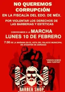 Barberos del Valle de México amenazan con movilizaciones