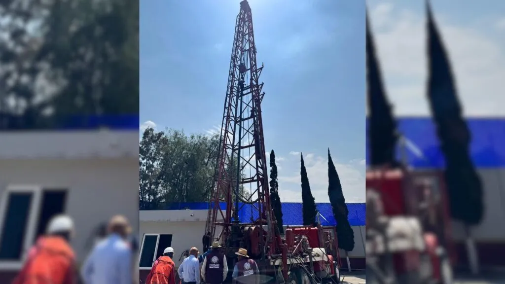Avanza reperforación del pozo “Hojalateros” en Chimalhuacán; superan los 200 metros de profundidad