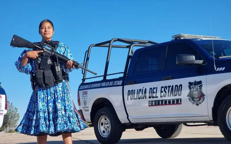 Liliana Moreno, la mujer rarámuri de la Policía Estatal en Chihuahua