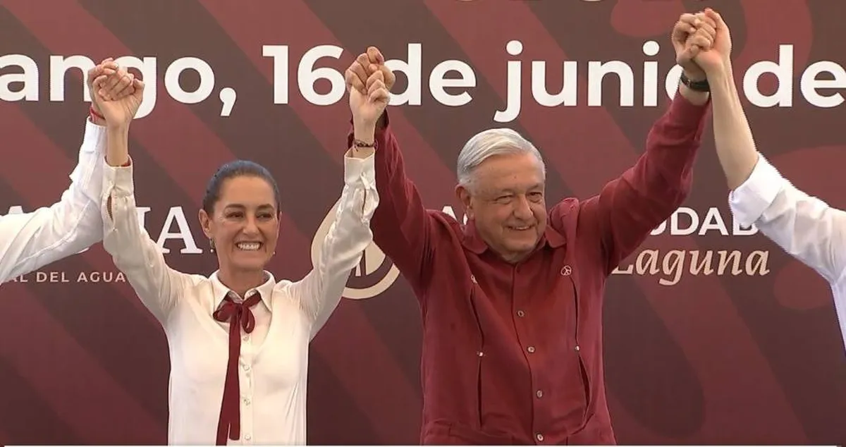 Andrés Manuel López Obrador y Claudia Sheinbaum visitaron La Laguna
