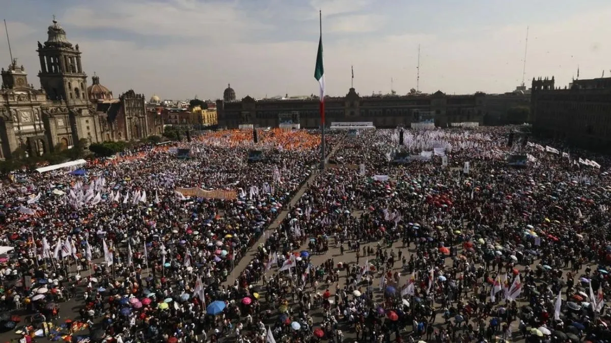 Asistieron más de 600 mil personas al acto de Sheinbaum en el Zócalo