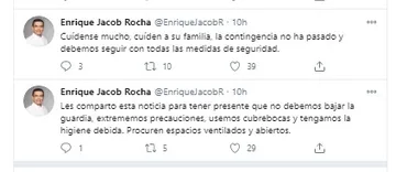 Enrique Jacob dio positivo a Covid-19; son varios secretarios