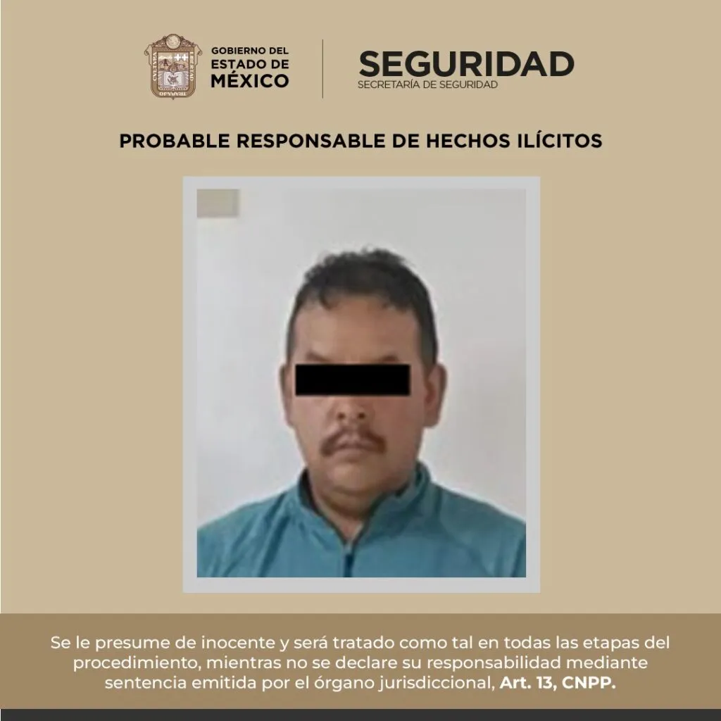 Detienen a hombre presuntamente responsable de extorsión en Edomex