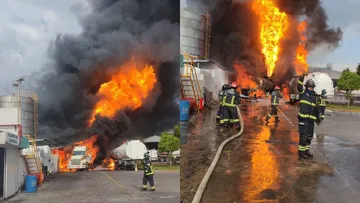 Bombero muere tras incendio en Quimitec Tlalnepantla