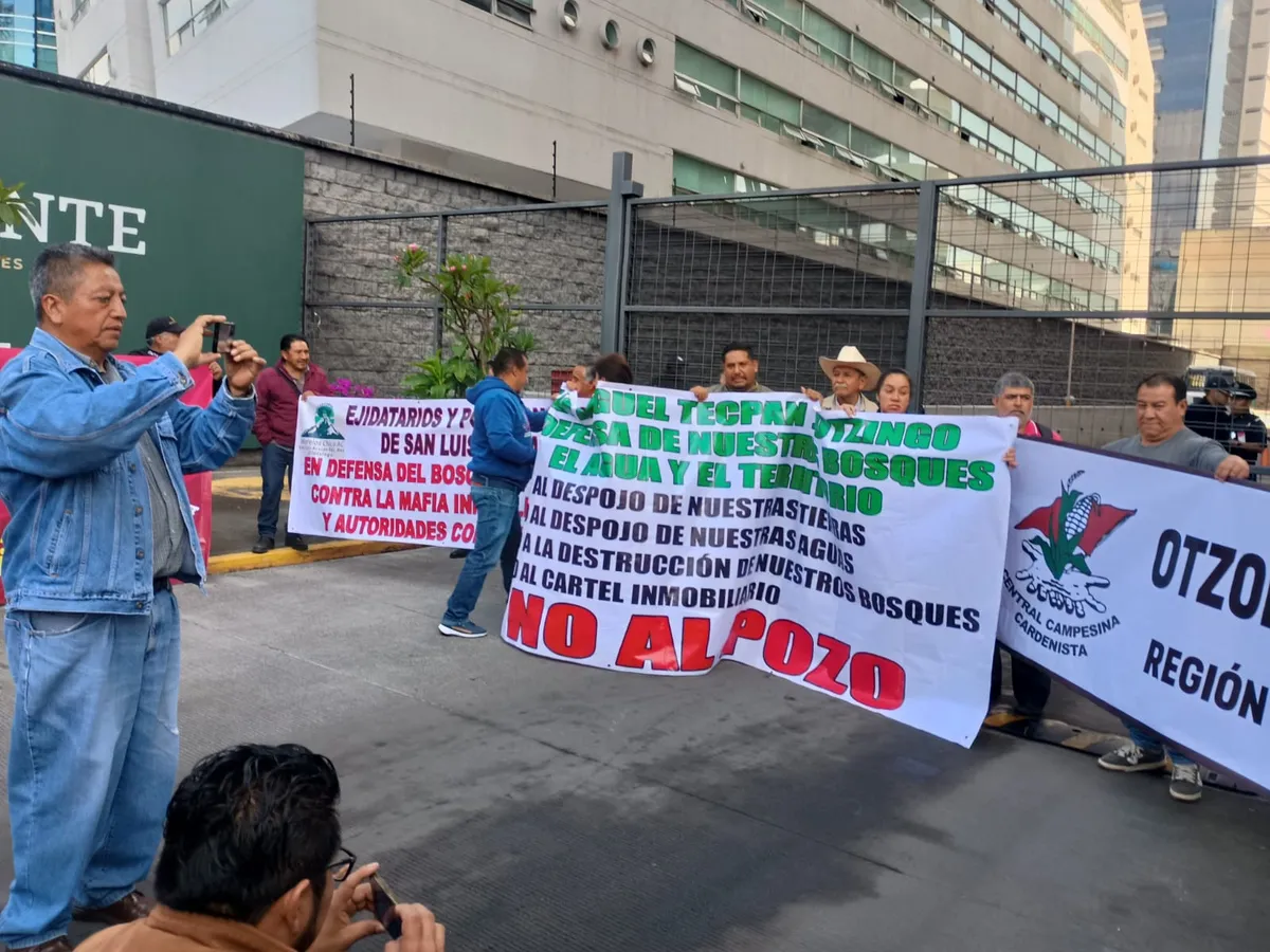 Habitantes de Jilotzingo exigen a SEMARNAT frenar perforación de pozo presuntamente ilegal