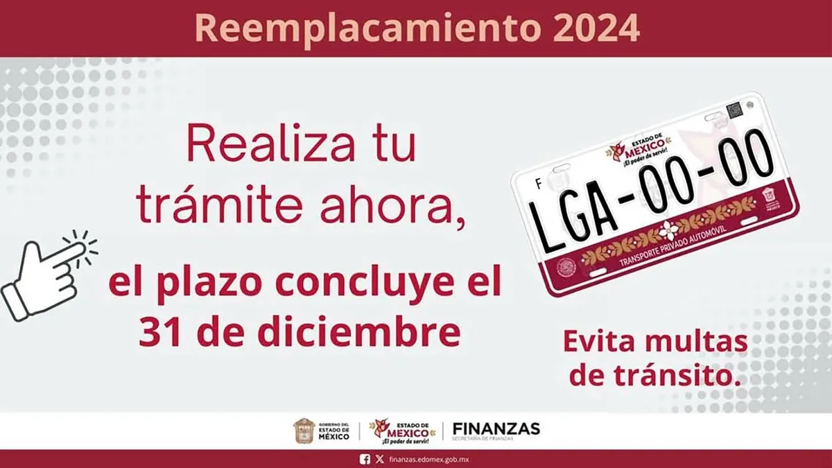 Últimos días para renovar placas en Edomex
